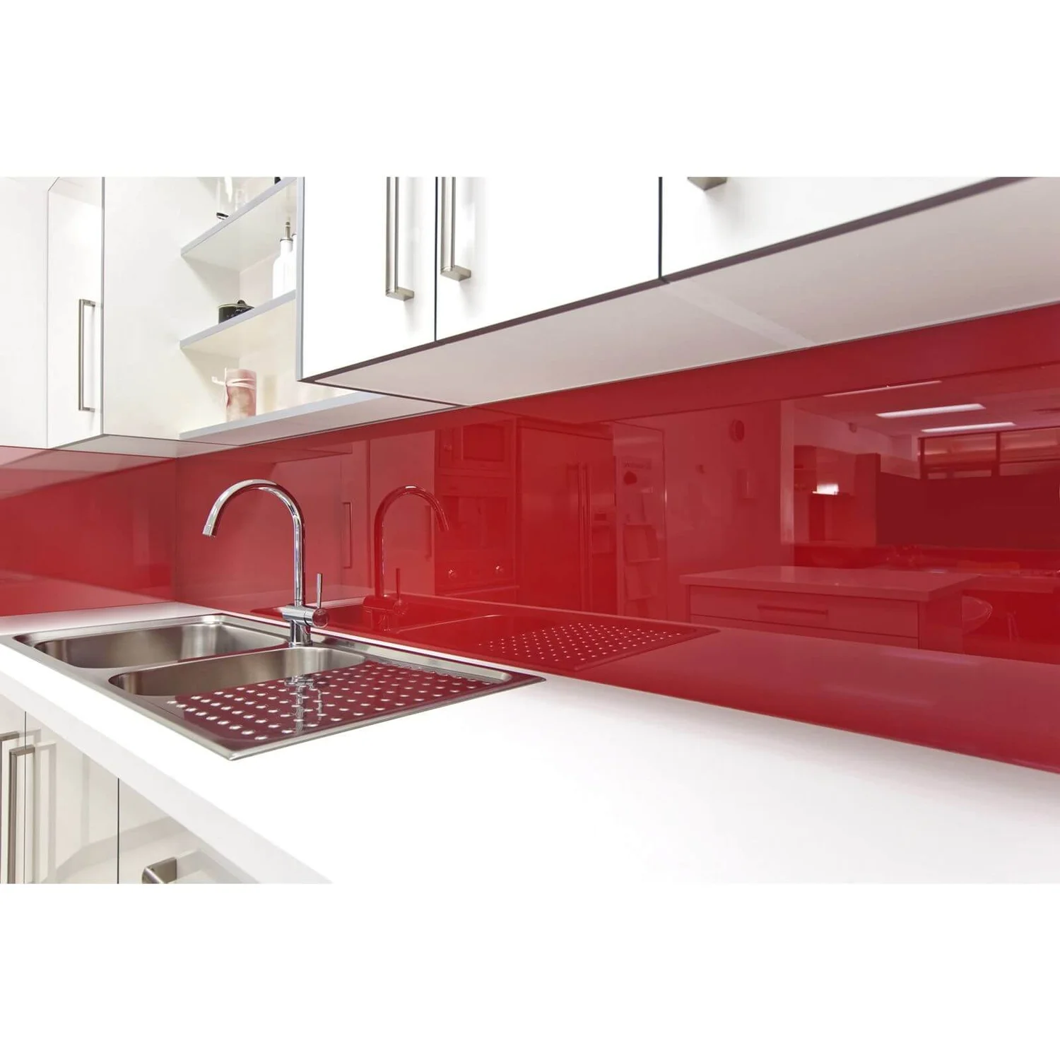 Zenolite Acrylic Wall Panel - 2400 X 1000mm - Red 4 Zenolite Acrylic Wall Panel - 2400 X 1000mm - Red - Image 2