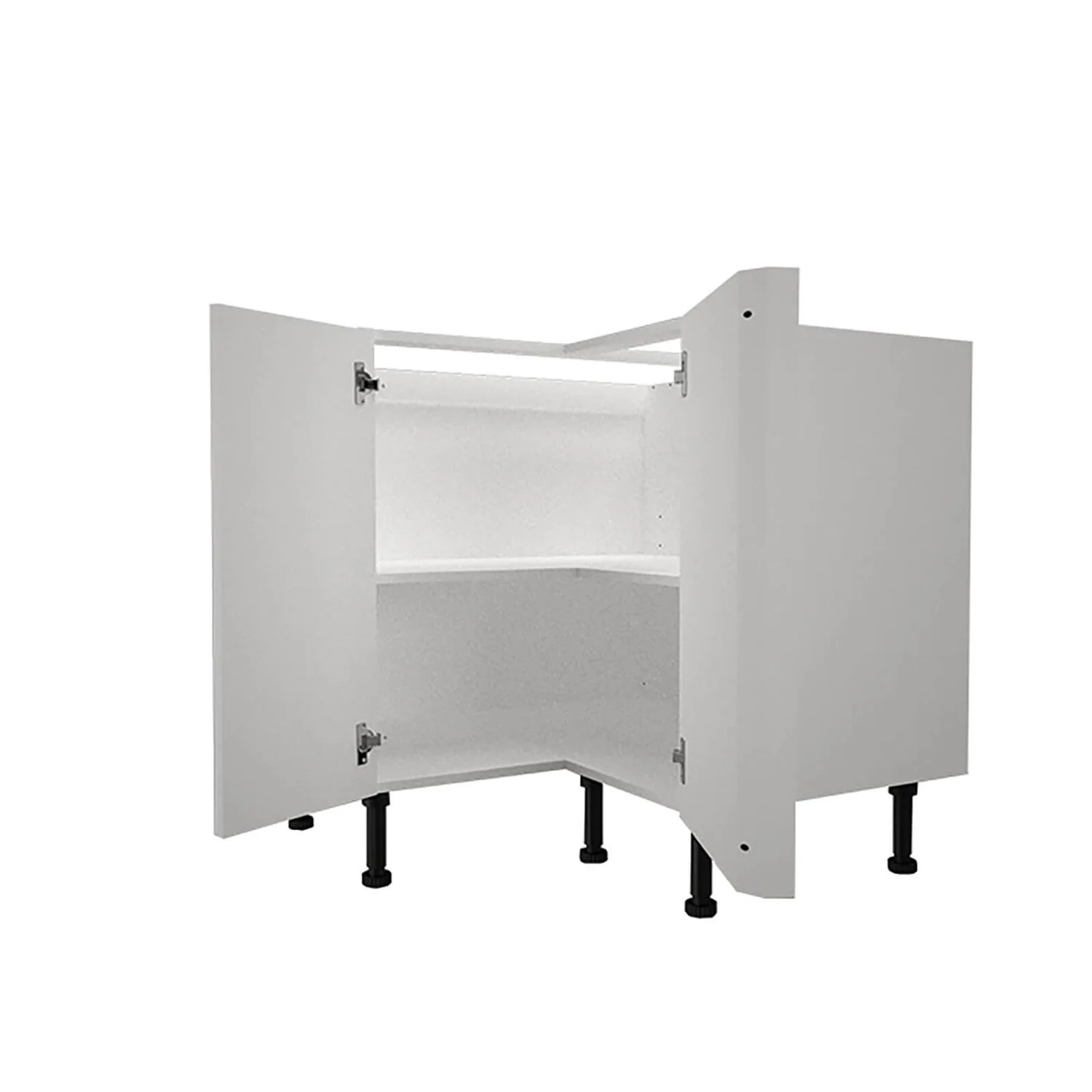 High Gloss Slab White 935mm Corner Base Unit 4 High Gloss Slab White 935mm Corner Base Unit - Image 2