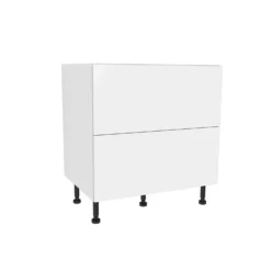 High Gloss Slab White 800mm Pan Drawer Premium Unit