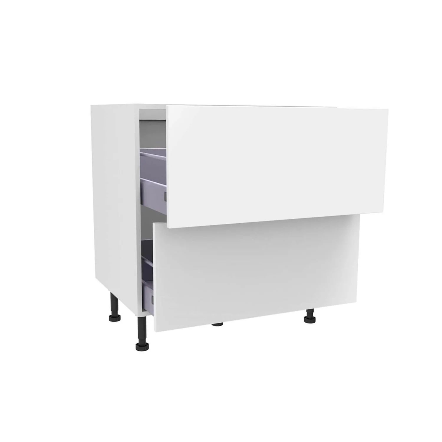 High Gloss Slab White 800mm Pan Drawer Premium Unit 4 High Gloss Slab White 800mm Pan Drawer Premium Unit - Image 2