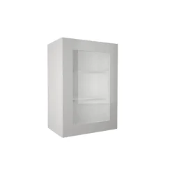 High Gloss Slab White 500mm Glass Wall Unit