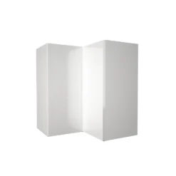 High Gloss Slab White 635mm Corner Wall Unit