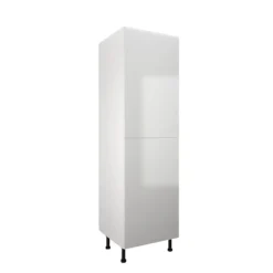 High Gloss Slab White 600mm Larder 50:50 Fridge Freezer Unit