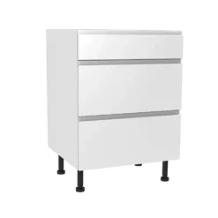 Handleless White Gloss 600mm 3 Drawer Premium Unit