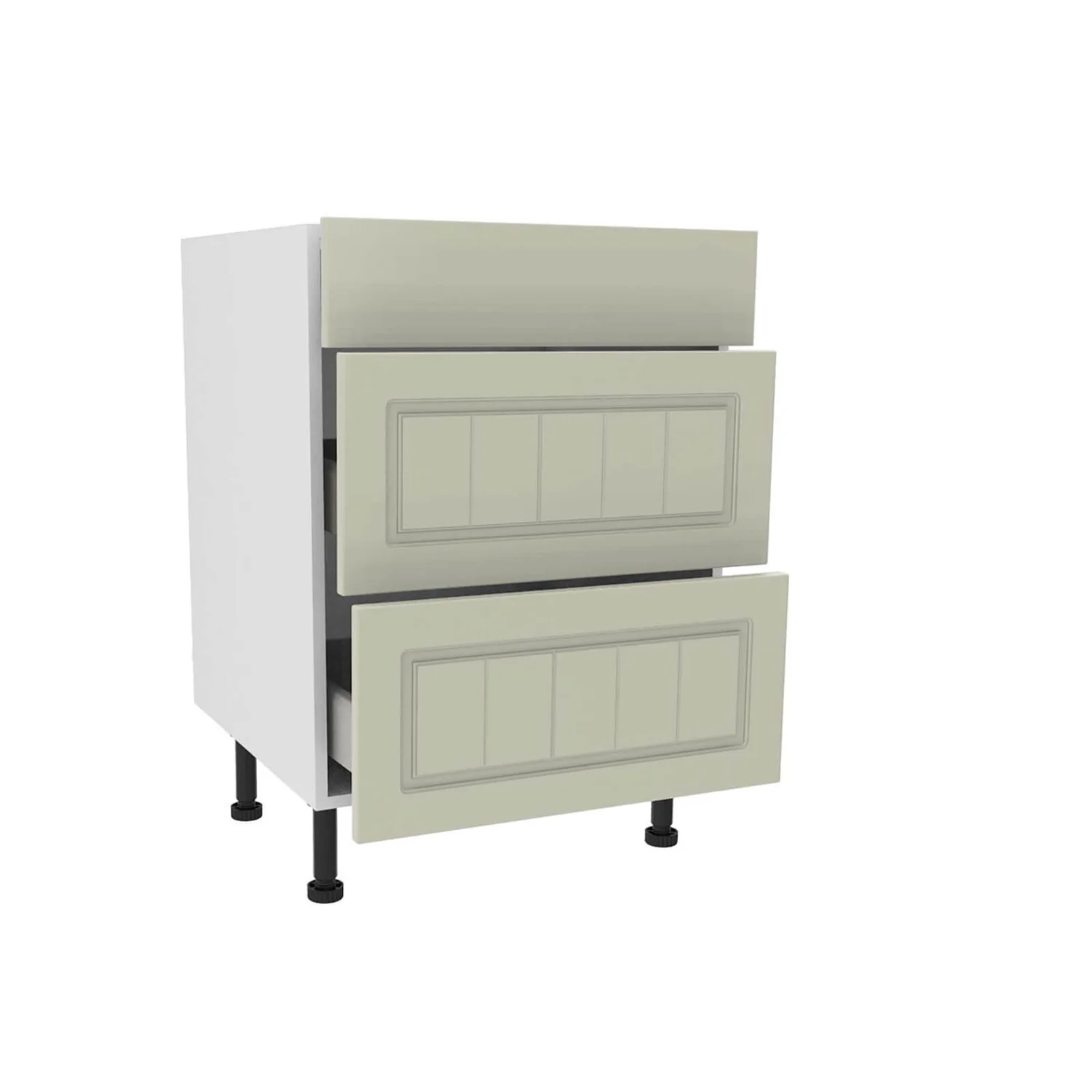 Country Shaker Cream 600mm 3 Drawer Premium Unit 4 Country Shaker Cream 600mm 3 Drawer Premium Unit - Image 2