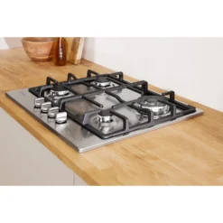 Indesit Aria THP641W/IX/I 58cm Gas Hob - Stainless Steel -Hoover Kitchen Supply Shop 13481863 1264995383179425