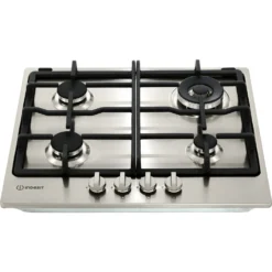 Indesit Aria THP641W/IX/I 58cm Gas Hob - Stainless Steel -Hoover Kitchen Supply Shop 13481863 1764914610365540