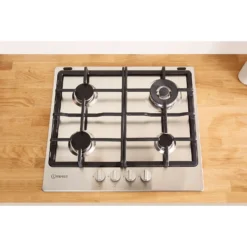 Indesit Aria THP641W/IX/I 58cm Gas Hob - Stainless Steel -Hoover Kitchen Supply Shop 13481863 6844995383128986
