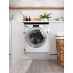 Hoover H-WASH 300 LITE HBWS49D1ACE Integrated 9Kg Washing Machine With 1400 Rpm - White / Chrome -Hoover Kitchen Supply Shop 13481904 2114914606870702
