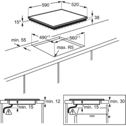 AEG Competence HK624010FB 59cm Ceramic Hob - Black -Hoover Kitchen Supply Shop 13481950 5374914602151702