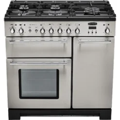 Rangemaster Toledo + TOLP90DFFSS/C 90cm Dual Fuel Range Cooker - Stainless Steel / Chrome -Hoover Kitchen Supply Shop 13482034 1744914608759685