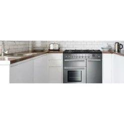 Rangemaster Toledo + TOLP90DFFSS/C 90cm Dual Fuel Range Cooker - Stainless Steel / Chrome -Hoover Kitchen Supply Shop 13482034 3164914608910357