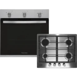 Baumatic BGPK600X Built In Electric Single Oven And Gas Hob Pack - Stainless Steel 