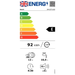 Bosch Serie 2 SMV2ITX18G Wifi Connected Fully Integrated Standard Dishwasher - Black Control Panel -Hoover Kitchen Supply Shop 13898763 5874971347134290