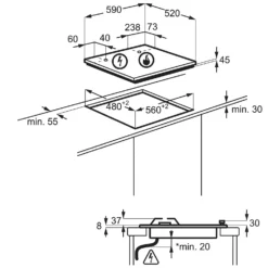 AEG HKB64450NB 59cm Gas Hob - Black 13 AEG HKB64450NB 59cm Gas Hob - Black -Hoover Kitchen Supply Shop 13898775 9974971360818826