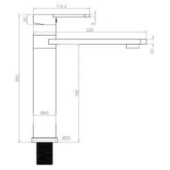 Isla Top Lever Tap - Matt Black -Hoover Kitchen Supply Shop 13928916 1964998571351071