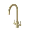 Leonie Twin Lever Tap - Brushed Brass -Hoover Kitchen Supply Shop 13929184 1704998571827849