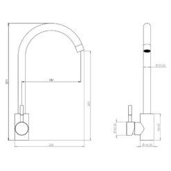 Leonie Side Lever Tap - Chrome -Hoover Kitchen Supply Shop 13929187 1904998572080488
