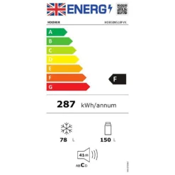 Hoover HOB50N518FVK Wi-Fi Connected Integrated 50/50 Frost Free Fridge Freezer With Sliding Door Fixing Kit - White -Hoover Kitchen Supply Shop 13950690 2114985911533006