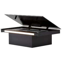 Elica PLAT-BLK-80 80 Cm Chimney Cooker Hood - Black Glass - For Ducted/Recirculating Ventilation -Hoover Kitchen Supply Shop 13950715 1384985910894987