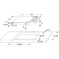 Hisense GM642XSUK 58cm Gas Hob - Stainless Steel -Hoover Kitchen Supply Shop 14200027 1345011750493340