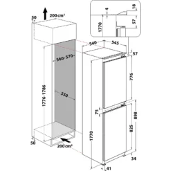 Hotpoint HMCB50501UK Integrated 50/50 Fridge Freezer With Sliding Door Fixing Kit - White 16 Hotpoint HMCB50501UK Integrated 50/50 Fridge Freezer With Sliding Door Fixing Kit - White -Hoover Kitchen Supply Shop 14200041 7745011772470254
