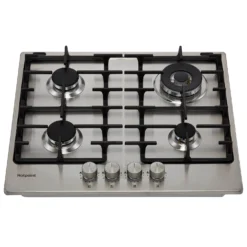 Hotpoint PPH60GDFIXUK 59cm Gas Hob - Silver -Hoover Kitchen Supply Shop 14200046 7305011750100307