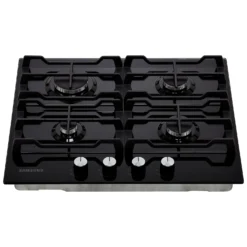 Samsung Prezio NA64H3000AK 60cm Gas Hob - Black / Glass -Hoover Kitchen Supply Shop 14200057 1035011750305390