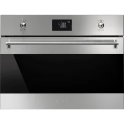 Smeg Classic SF4390MCX Built In Compact Electric Single Oven With Microwave Function - Stainless Steel