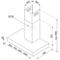 Smeg KBT900XE 90cm Chimney Cooker Hood - Stainless Steel -Hoover Kitchen Supply Shop 14200075 1675011778034702