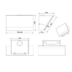 Smeg KV26N 60cm Angled Chimney Cooker Hood - Black Glass -Hoover Kitchen Supply Shop 14200076 1665011777692843