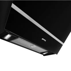Smeg KV26N 60cm Angled Chimney Cooker Hood - Black Glass -Hoover Kitchen Supply Shop 14200076 7345011777607634