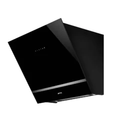 Smeg KV26N 60cm Angled Chimney Cooker Hood - Black Glass