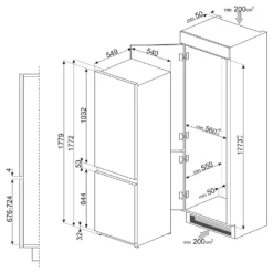 Smeg UKC8173N1F Built In Fridge Freezer - White -Hoover Kitchen Supply Shop 14200084 8185011772312154